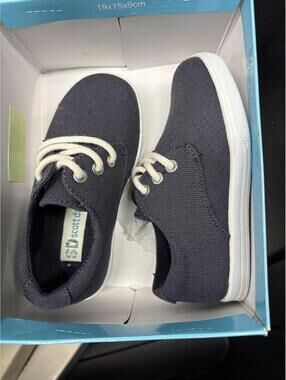 Scott David Lil Julian Navy Boys Canvas Shoes Size 7M